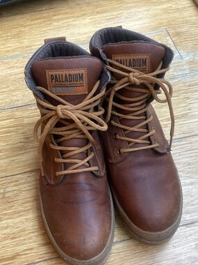 Palladium waterproof Brown Leather Lace-Up Boots